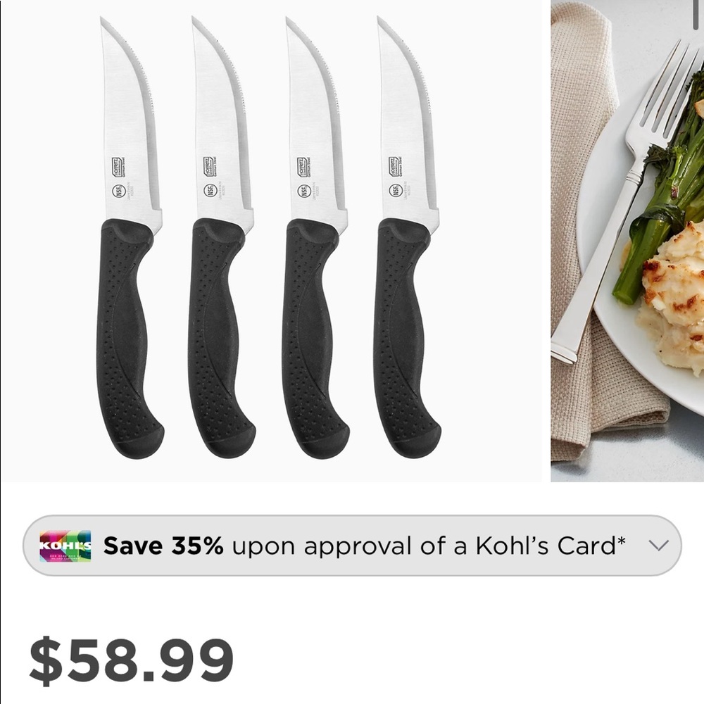 Retails for $58 4-piece steak knife set